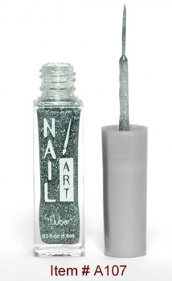 Silver Green Glitter A107